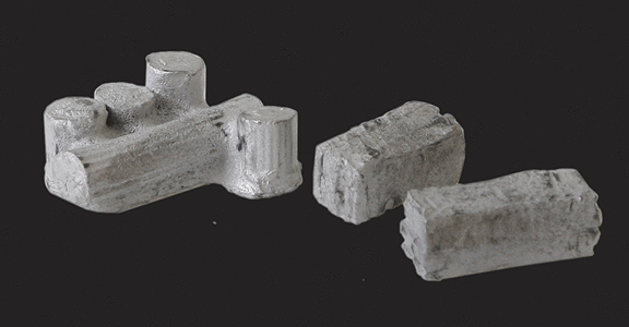 The N Scale Architect 20068 Stone Columns & Block Stacks - Kit (Cast Metal) -- Unpainted pkg(3), N Scale
