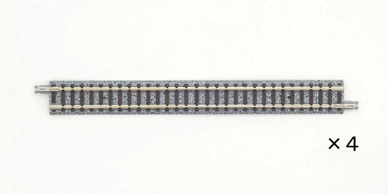 TomyTec Co LTD 18063 Straight Track S158.5 - Fine Track -- 6-1/4 158.5mm pkg(4), N Scale