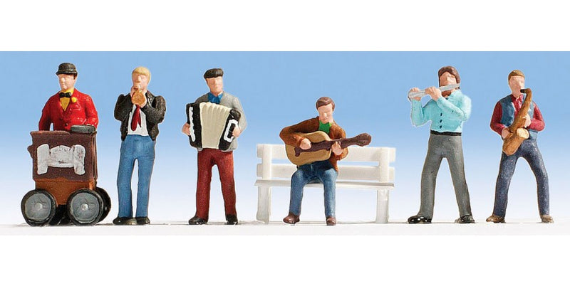 Noch Gmbh & Co 15563 Street Musicians -- pkg(6), HO Scale