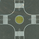Busch Gmbh & Co Kg 1102 Streets/Roadway 4-Way Roundabout -- 6-3/8 x 6-3/8" 16 x 16cm, N Scale