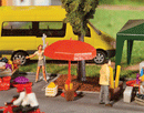 Faller Gmbh 180910 Sun Umbrellas, Tables & Benches -- Kit, HO Scale