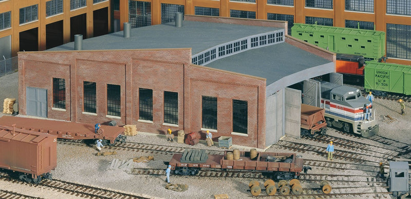 Walthers Cornerstone 933-3041 Three-Stall Roundhouse -- Kit - 14 x 14-1/4 x 4-11/16" 35.6 x 36.2 x 11.9cm, HO Scale