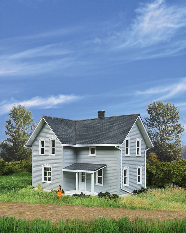 Walthers Cornerstone 933-3789 Tillman Farm House -- Kit - 4-11/16 x 4-1/4 x 4-3/8" 11.9 x 10.7 x 11.1cm, HO Scale