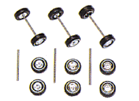 Busch Gmbh & Co Kg 49951 Tire and Axle Set -- Includes 3 Pair of Tires and 3 Axles, HO Scale