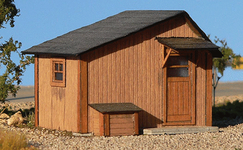 GCLaser 1201 Tool Shed -- Kit - 2-3/8 x 2-1/8 x 1-11/16" 6 x 5.4 x 4.3cm, HO Scale