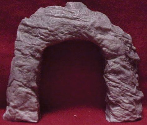 Pre-Size Model Specialties 118 Tunnel Portal - Single Track -- Blasted Rock Rough Round, HO Scale
