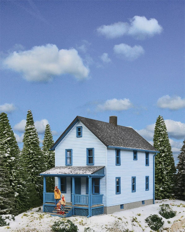 Walthers Cornerstone 933-3786 Two-Story Frame House -- Kit - 5 x 2-1/2 x 4-1/16" 12.7 x 6.3 x 10.3cm, HO Scale