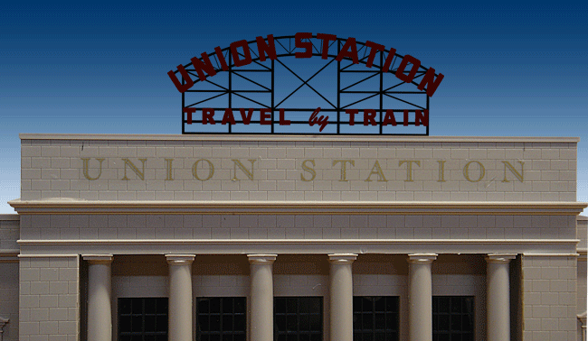 Miller Engineering Animation 3881 Union Station Travel by Train, Animated Sign, Large