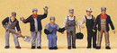 Preiser Kg 10453 United States Railroad Transition-Era Freight Train Crew -- pkg(6), HO Scale