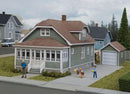 Walthers Cornerstone 933-3791 Updated American Bungalow with Single-Car Garage -- Kit - House measures: 6-11/32 x 3-5/8 x 3-1/2" 16.1 x 9.1 x 8.8cm, HO Scale