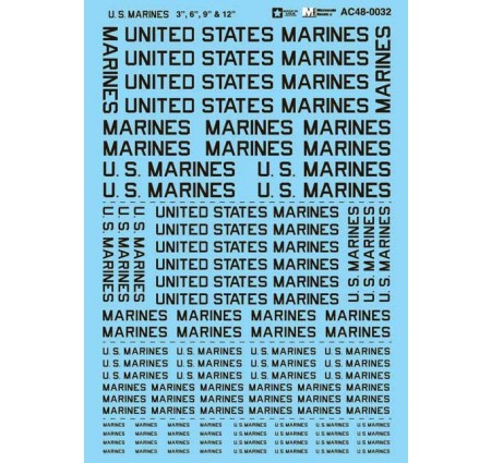 Microscale Industries AC48-0032 U.S. Marines 3,6,9,12 in, 1:48 Scale