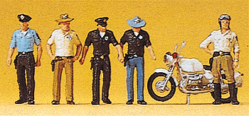 USA Police & Motorcycle -- 5 Officers, 1 Motorcycle, HO