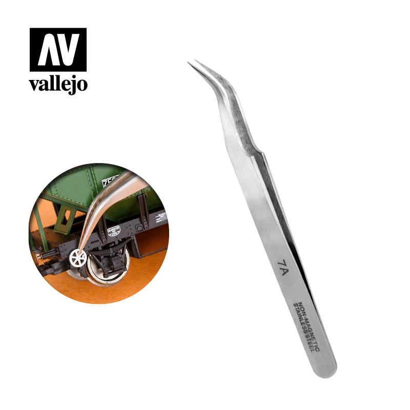 Vallejo Acrylic Paints 12004 Extra Fine Curved Tweezers (115 mm)