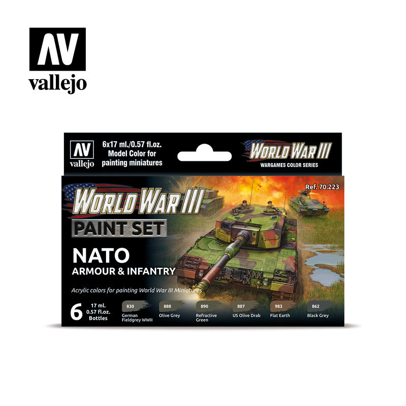 Vallejo Acrylic Paints 70223 WWIII NATO Armour & Infantry