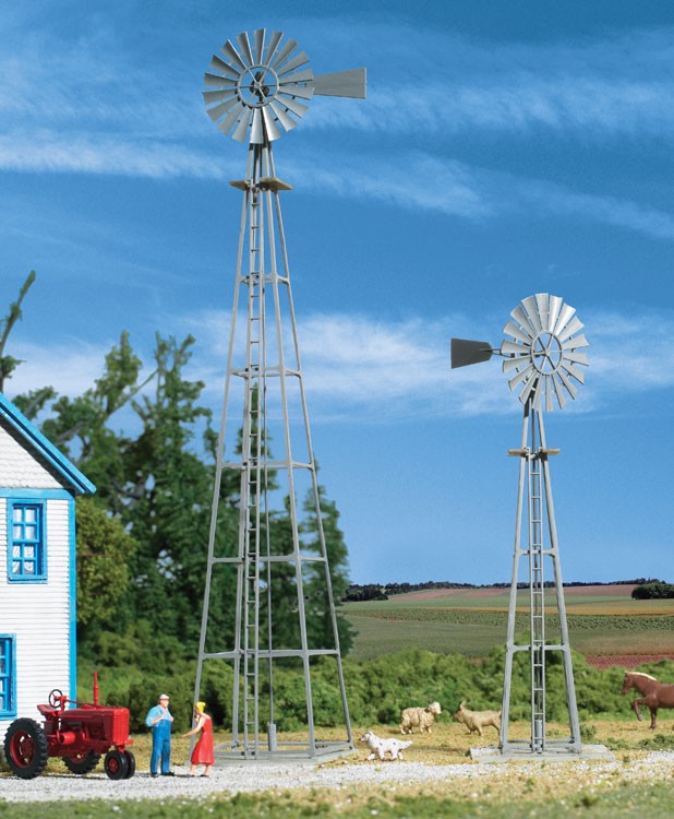 Walthers Cornerstone 933-3198 Van Dyke Farm Windmill -- Kit - 1-5/8 x 1-5/8 x 8-3/4" 4.1 x 4.1 x 22.2cm pkg(2), HO Scale