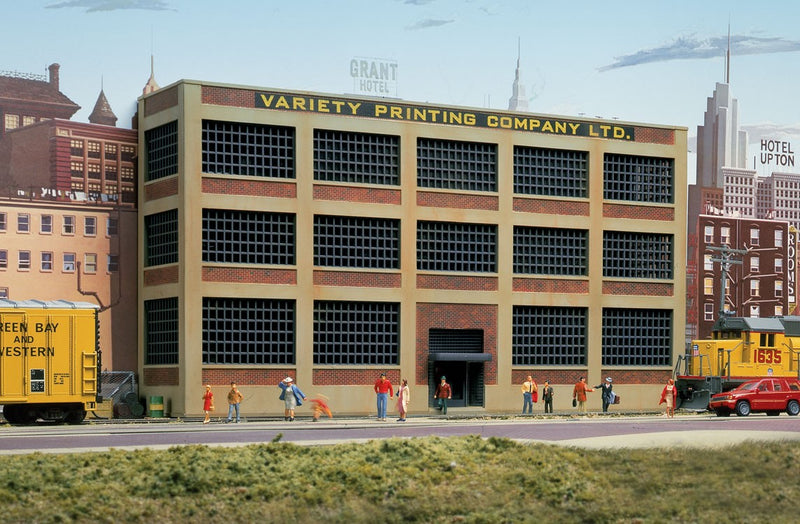 Walthers Cornerstone 933-3161 Variety Printing Background Building -- Kit - 12-1/4 x 2-3/4 x 6-11/16" 30.6 x 6.8 x 16.7cm, HO Scale