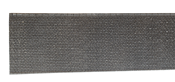 Noch Gmbh & Co 34855 Wall, Extra Long - Gray Brick -- 15-19/32 x 2-15/16" 39.6 x 7.4cm, N Scale