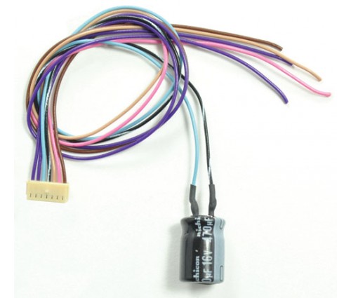 Train Control Systems TCS1592 WAUX-CAP Replacement Auxiliary Harness w/Keep-Alive Capacitor -- Use with WOWSound decoders