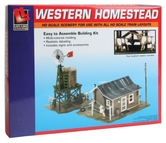 Life-Like Products 1338 Western Homestead -- Kit - 7-3/4 x 5-1/2" 19.7 x 14cm, HO Scale