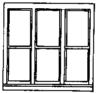 San Juan Details (formerly Grandt Line) 5204 Windows -- Six-Pane, Double-Hung, Triple 100 x 92", HO Scale