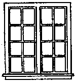 San Juan Details (formerly Grandt Line) 5222 Windows -- Double, 16-Pane, Scale 59 x 64"  150 x 163cm pkg(4), HO Scale