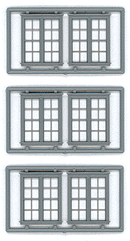 Tichy Train Group 8126 Windows - Double Hung pkg(6) -- 4/4 Double (Matches