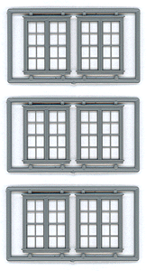 Tichy Train Group 8126 Windows - Double Hung pkg(6) -- 4/4 Double (Matches