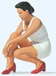 Woman Putting on Her Shoes Individual Figure, HO