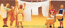 Women Hanging Laundry -- pkg(5), HO