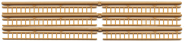 JV Models 8494 Wood Ladder - Scale 16' & 21' 4.9m & 6.4m - 3 of Each Size pkg(6) -- Natural Wood, HO Scale