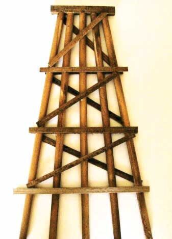 Grand Central Gems TB3 Wood Trestle Bents - Assembled -- Large - 7" 17.8cm Tall pkg(5), HO Scale