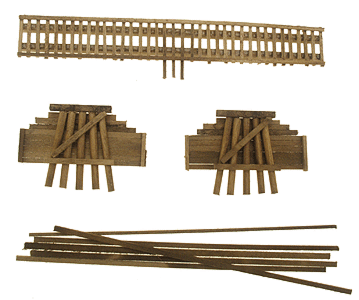 Grand Central Gems TB11 Wood Truss Bridge Parts -- Deck With Backheads 6", N Scale