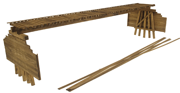 Grand Central Gems TB17 Wood Truss Bridge Parts -- Deck With Backheads 24", O Scale