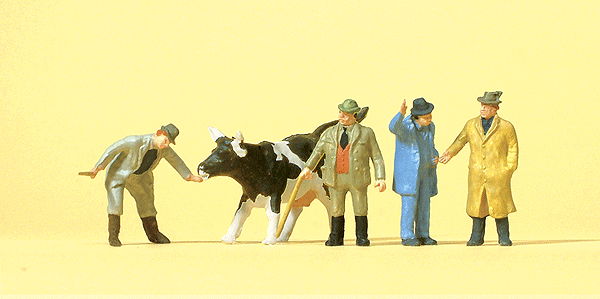 Working People -- Cattle At Market w/Figures pkg(5), HO