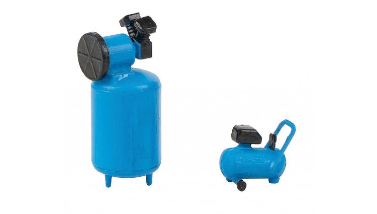 Faller Gmbh 180977 Workshop Air Compressors -- 2 Different Styles (blue), HO Scale