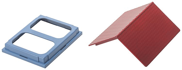 Faller Gmbh 150401 Workshop - Basic -- For Paintable Fold & Snap Cardstock Kit - Terra Cotta Roof & Blue Floor