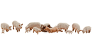 Woodland Scenics WOO1957 Yorkshire Pigs - Scenic Accents(R) -- pkg(12), HO Scale