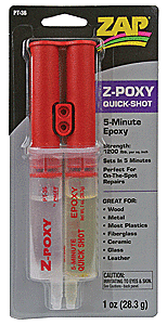 Robart Mfg Inc 36 Z-POXY Zap 5 Minute Epoxy Quick Shot Syringe -- 1oz 28.4mL