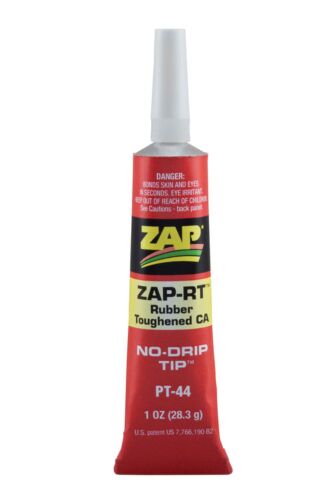 Robart Mfg Inc 44 Zap-RT(TM) Rubber-Toughened Cyanoacrylate CA Adhesive -- 1oz 29.6mL Tube